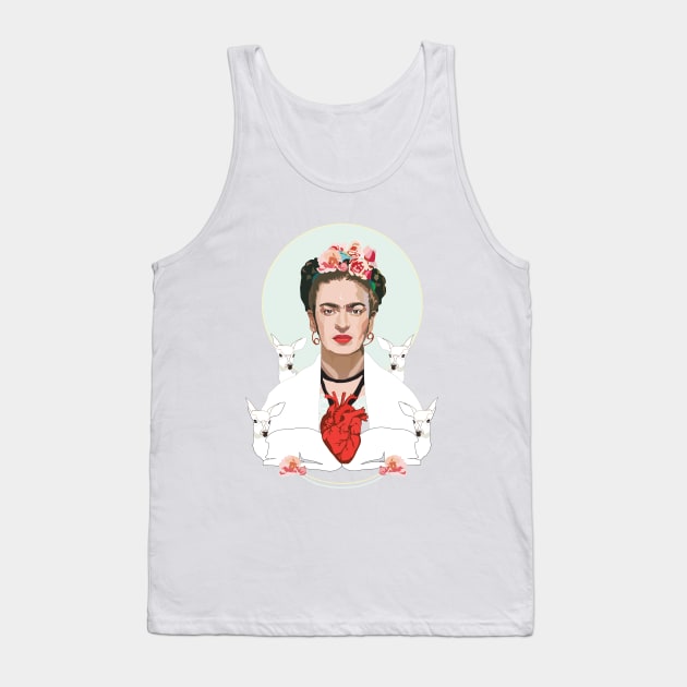 Frida Kahlo (white) Tank Top by annamckay